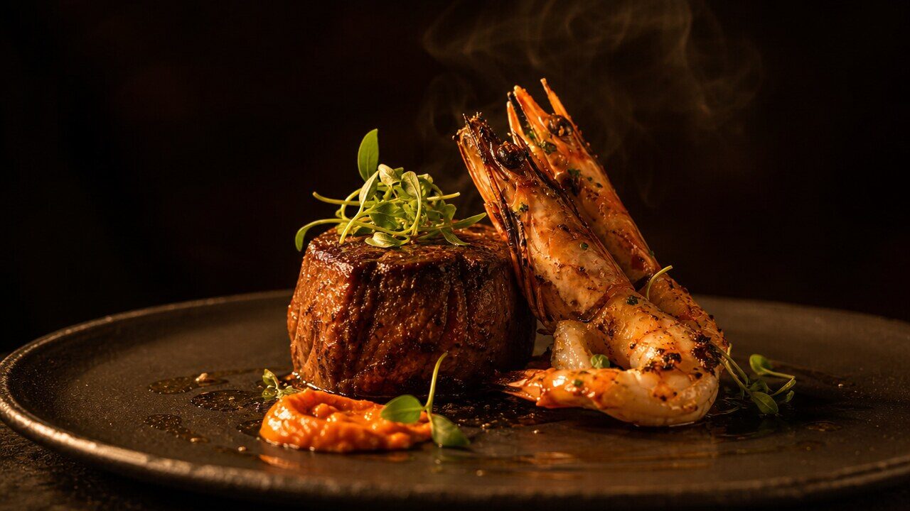 Surf & Turf à la Pelagos der Taverna Pelagos